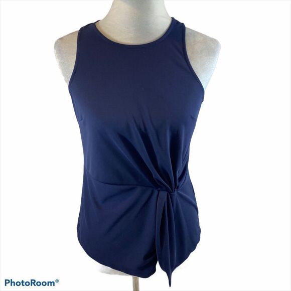 Banana Republic Navy Sleeveless Side Twist Blouse - Picture 1 of 10